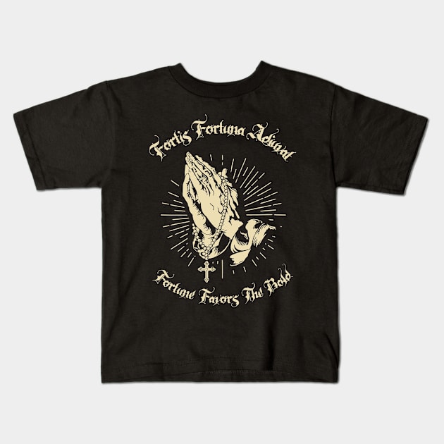 Fortis Fortuna Adiuvat Kids T-Shirt by Three Meat Curry